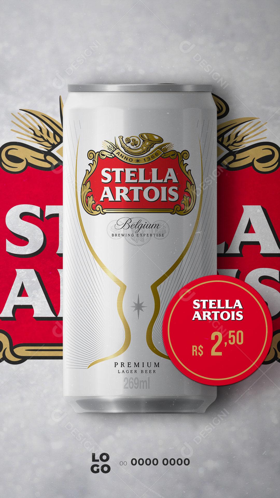 Story Bebidas Cerveja Stella Artois Social Media PSD Editável