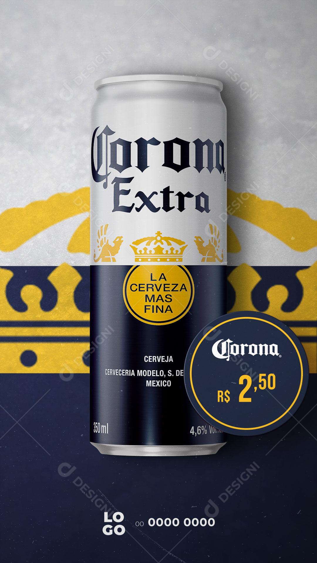 Story Bebidas Cerveja Corona Extra Social Media PSD Editável