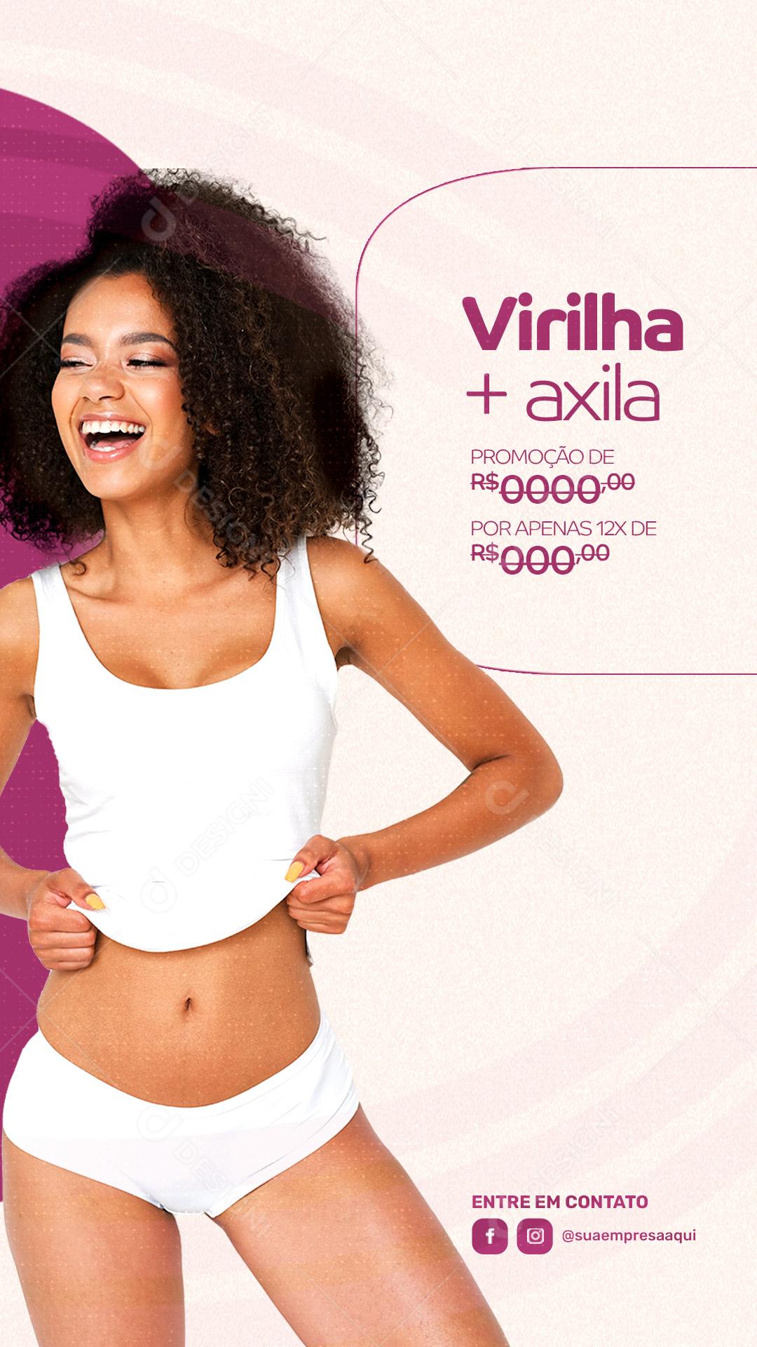 Story Depilação a Laser Virilha Mais Axila Social Media PSD Editável