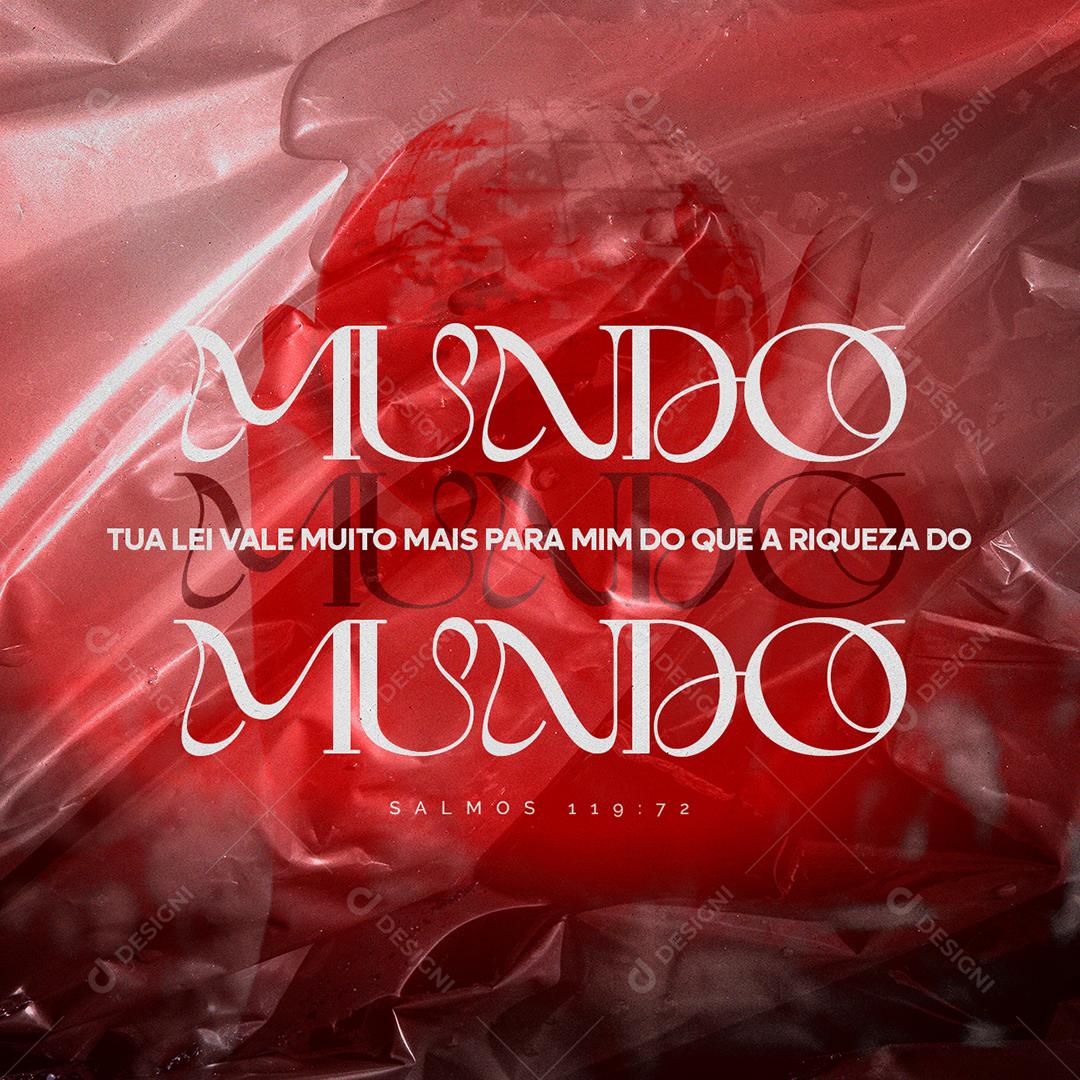 Social Media Tua lei vale muito mais para mim do que a Riqueza do Mundo Bíblia PSD Editável