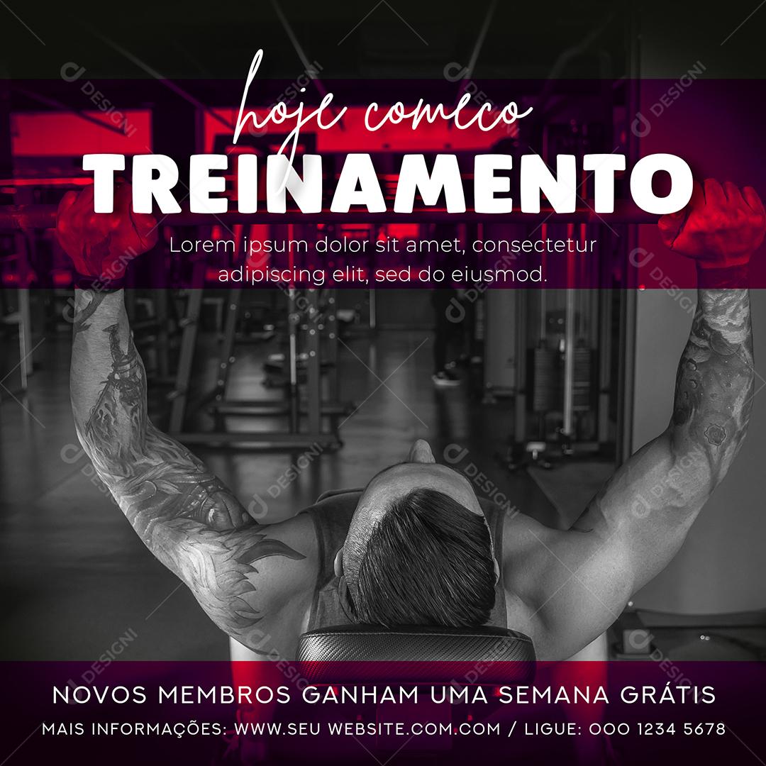 Social Media Hoje Comece Treinamento Academia PSD Editável