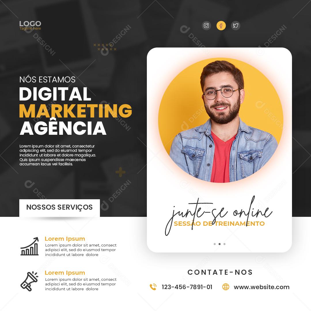 Nós estamos Digital Marketing Agência Social Media PSD Editável