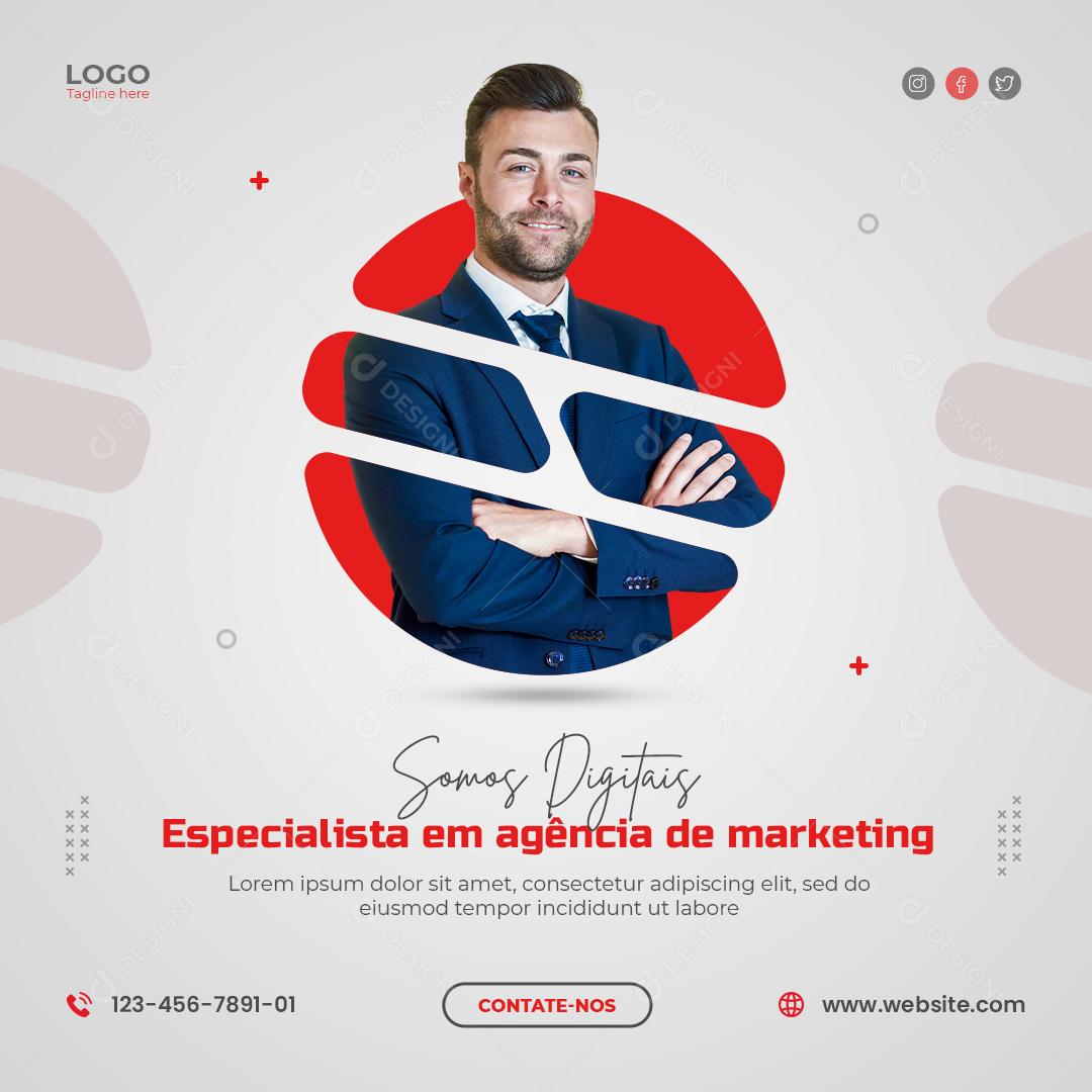 Social Media Especialista em Agência de Marketing PSD Editável