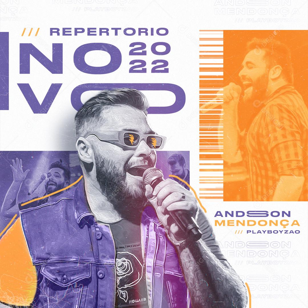 Social Media Flyer Repertoire Novo Cantor de Forró Editable PSD