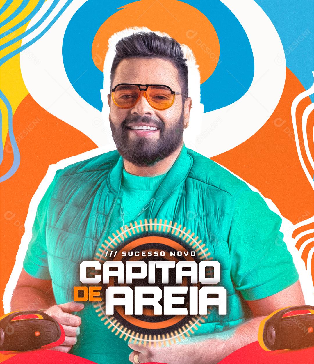 Social Media Flyer Sucesso Novo Capitão de Areia Forró PSD Editável