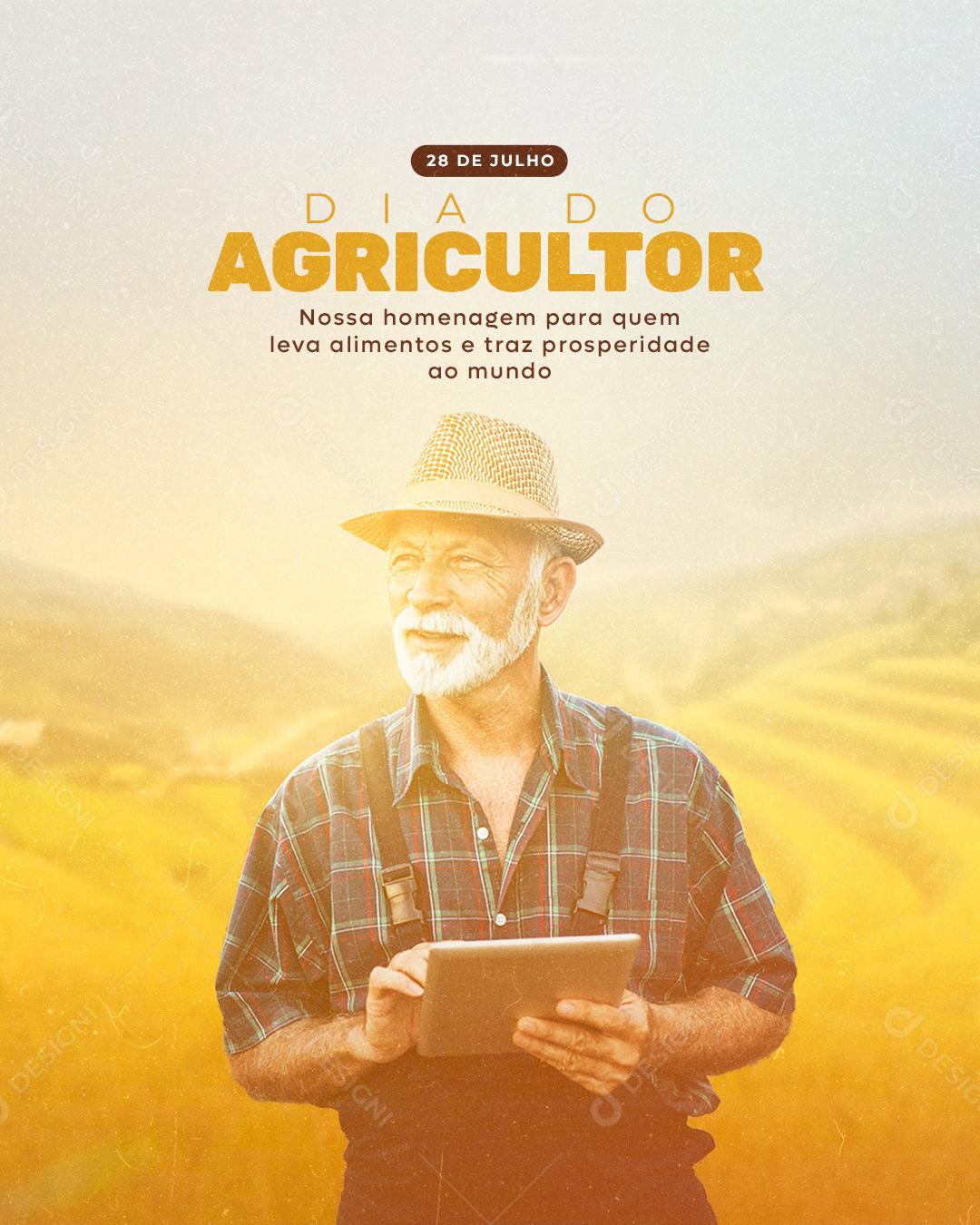 Social Media Nossa Homenagem para quem leva Alimentos Dia do Agricultor PSD Editável