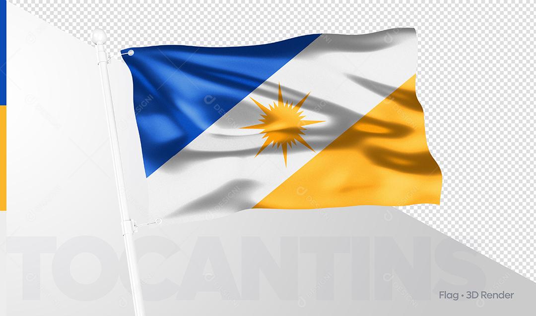 Bandeira do Estado do Tocantins Elemento 3D PSD