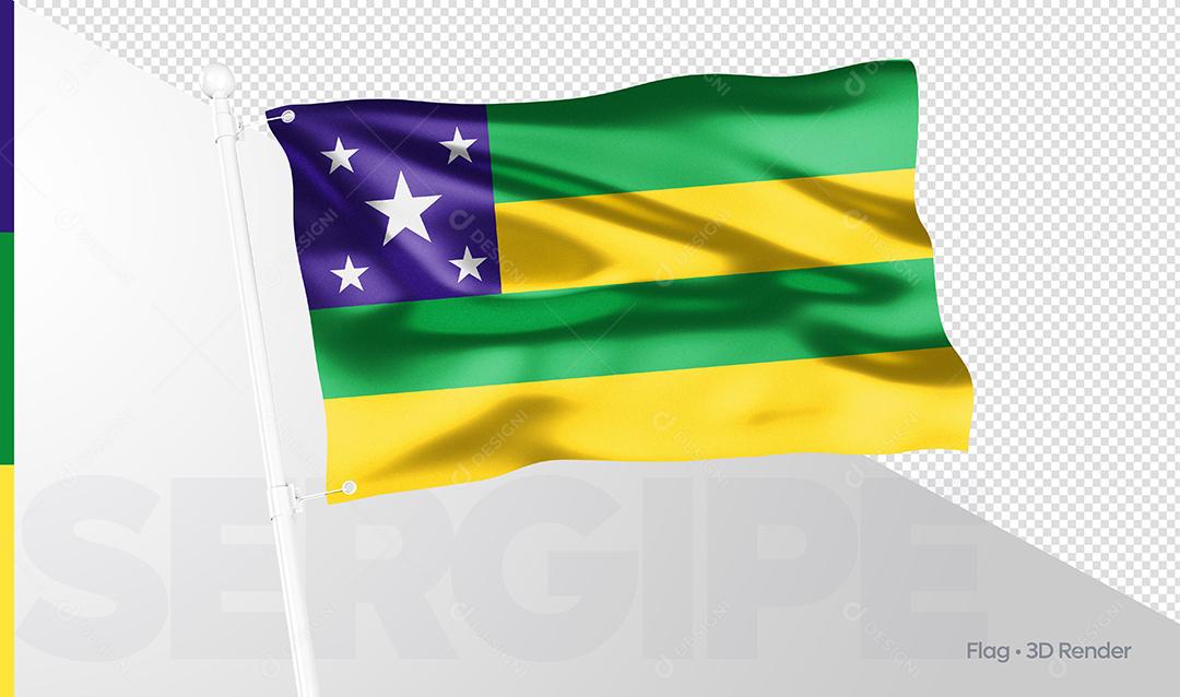 Bandeira Estado Brasileiro Sergipe Elemento 3D PSD