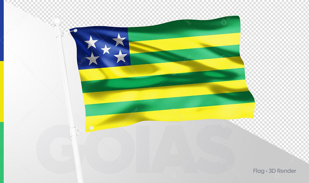 Bandeira Estado Brasileiro Goias Elemento 3D PSD