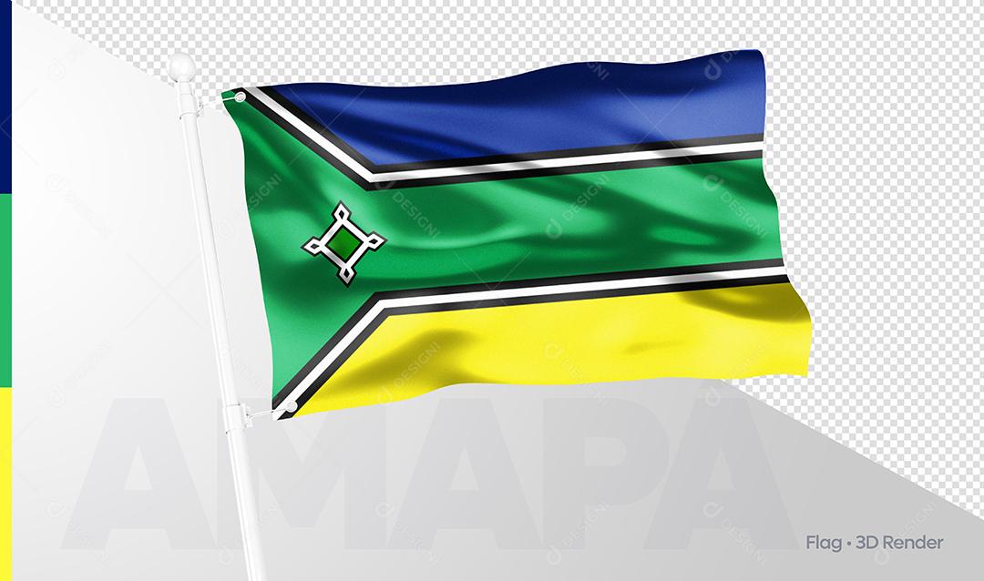 Bandeira Estado Brasileiro Amapá Elemento 3D PSD