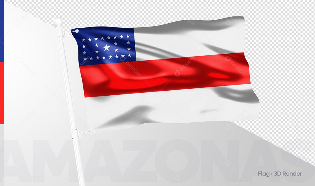 Bandeira Estado Brasileiro Amazonas Elemento 3D PSD