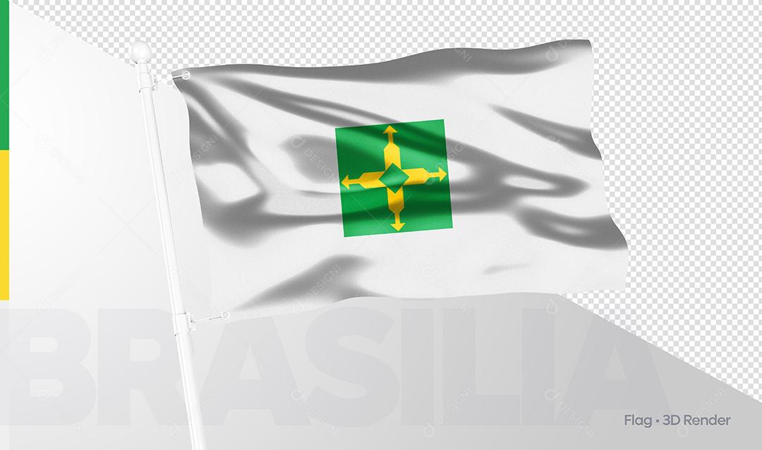 Bandeira Capital do Brasil Brasília Elemento 3D Para Composição PSD