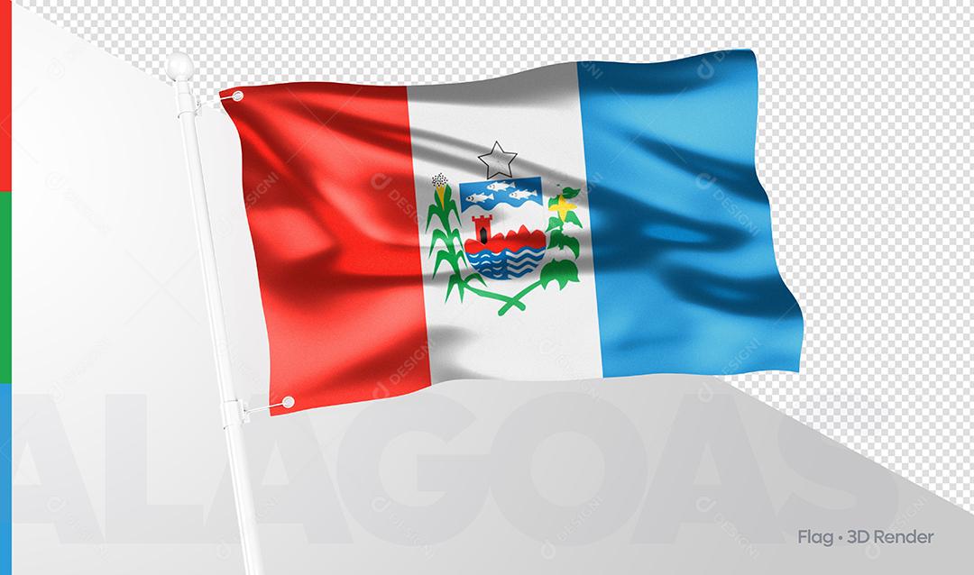 Bandeira Estado Brasileiro Alagoas Elemento 3D PSD