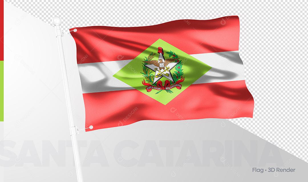 Bandeira Estado Brasileiro Santa Catarina Elemento 3D PSD
