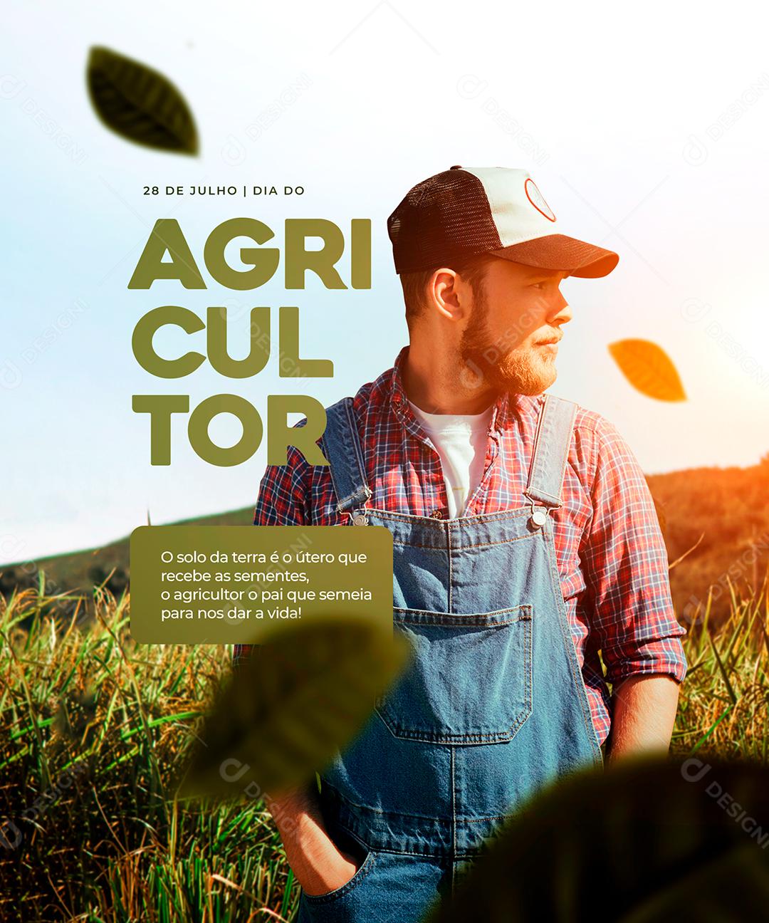 O Solo da terra é o útero que recebe as Semente Dia do Agricultor Social Media PSD Editável