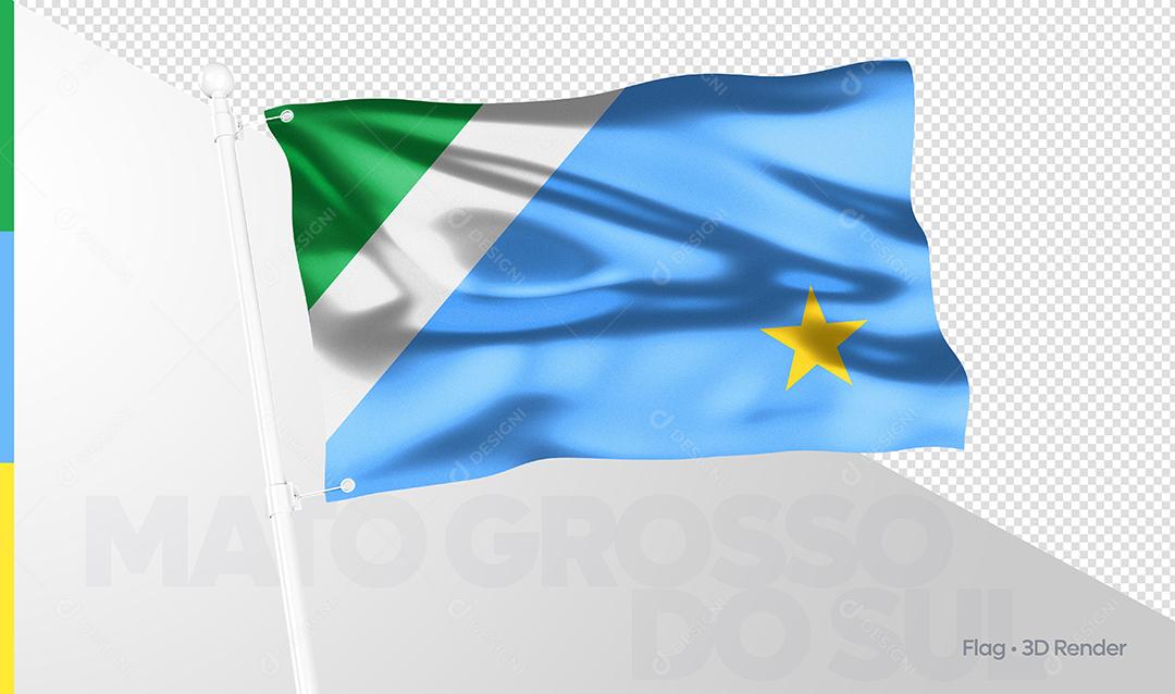 Bandeira Estado Brasileiro Mato Grosso do Sul Elemento 3D PSD