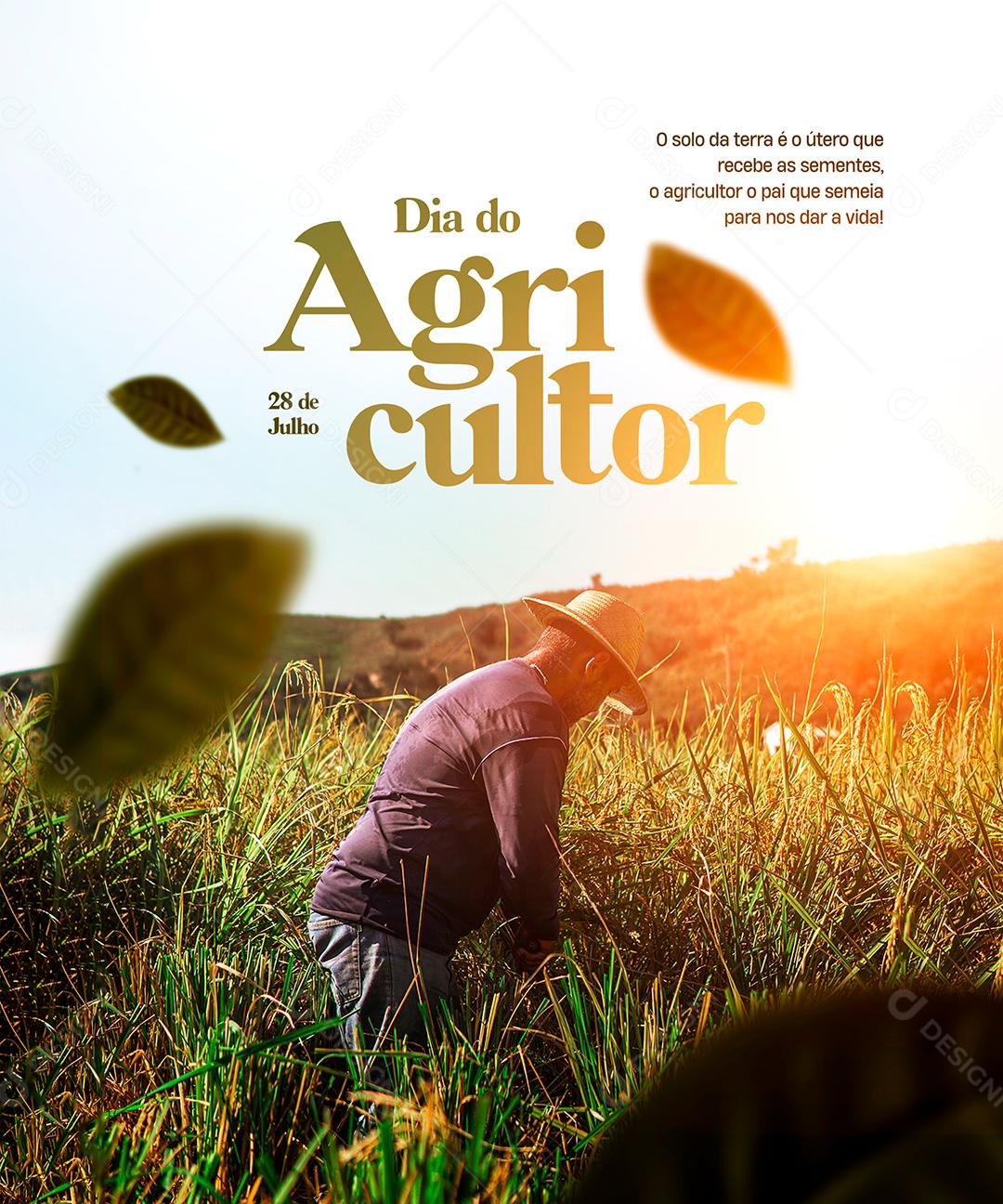 Social Media O Solo da terra é o útero que recebe as Semente Dia do Agricultor PSD Editável