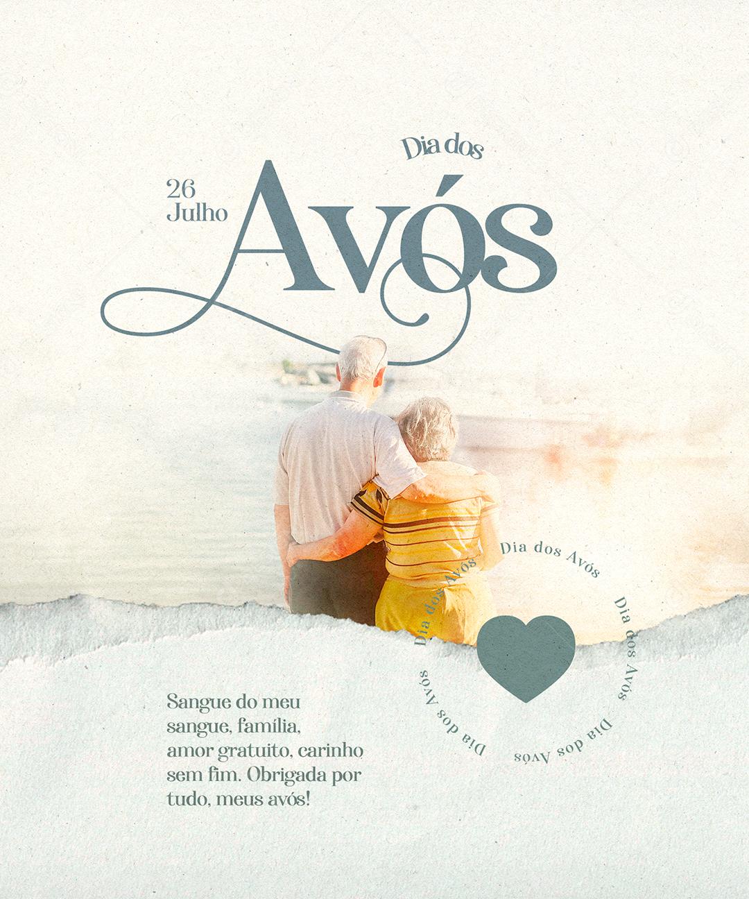 Social Media Sangue do meu Sangue Família Dia dos Avós PSD Editável