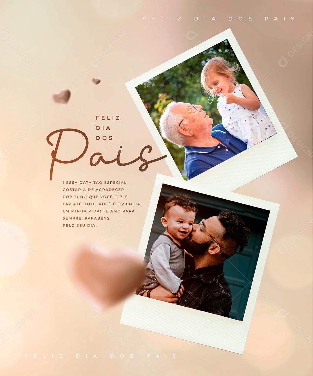 Social Media Nessa data Tão Especial Gostaria de Agradecer Dia dos Pais PSD Editável