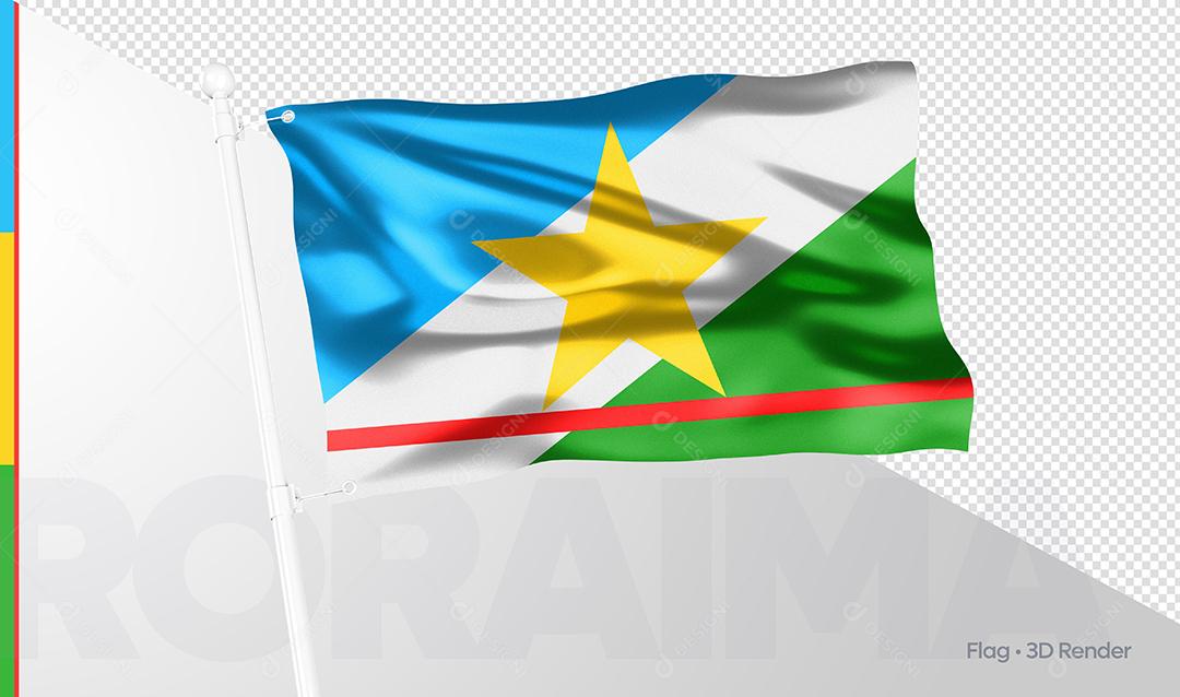 Bandeira Estado Brasileiro Roraima  Elemento 3D PSD