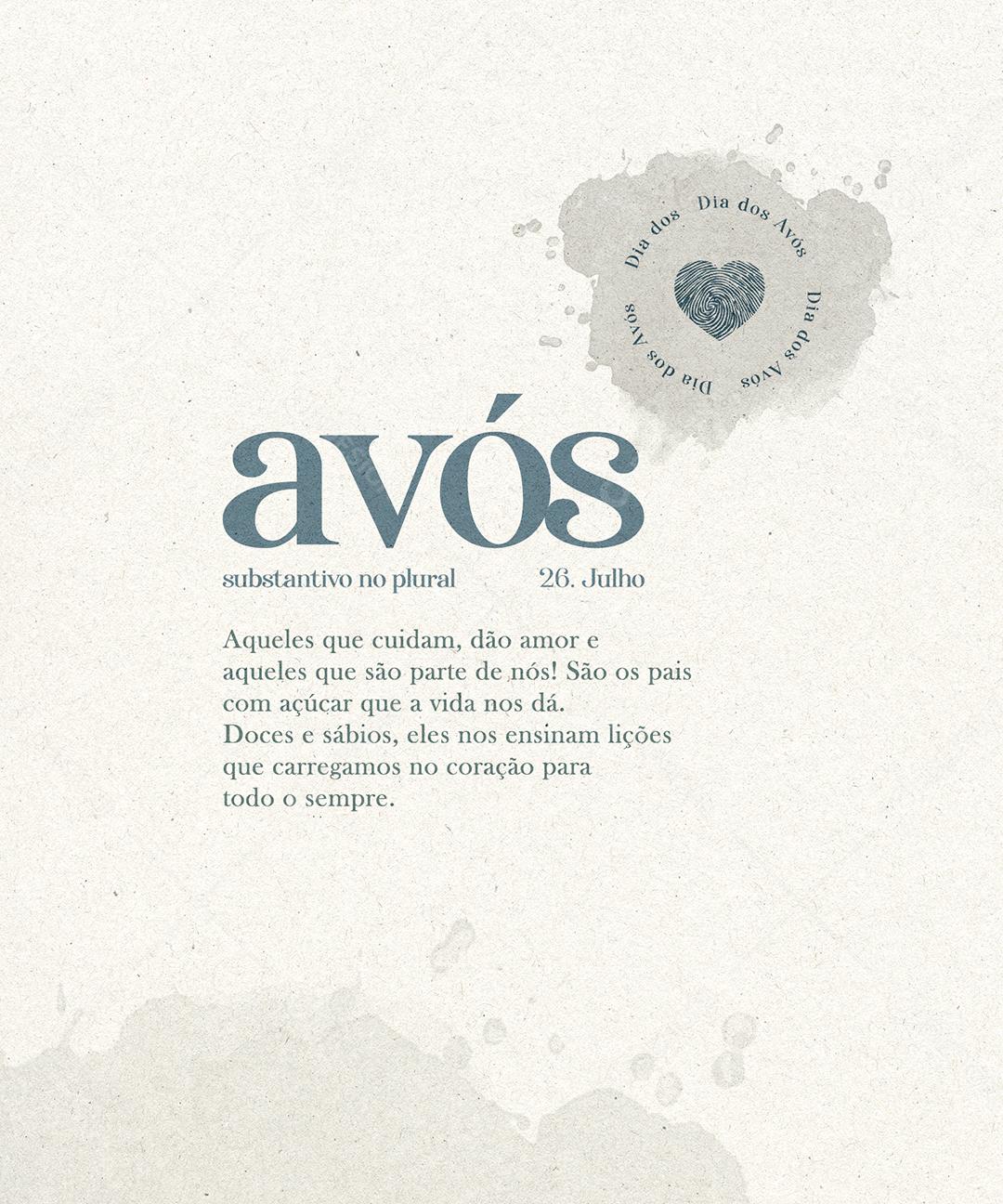 Social Media Aqueles que Cuidam dão Amor e aqueles que são partes de nós Dia dos Avós PSD Editável