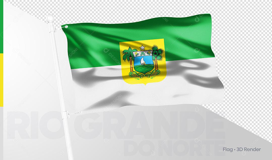 Bandeira Estado Brasileiro Rio Grande do Norte Elemento 3D PSD