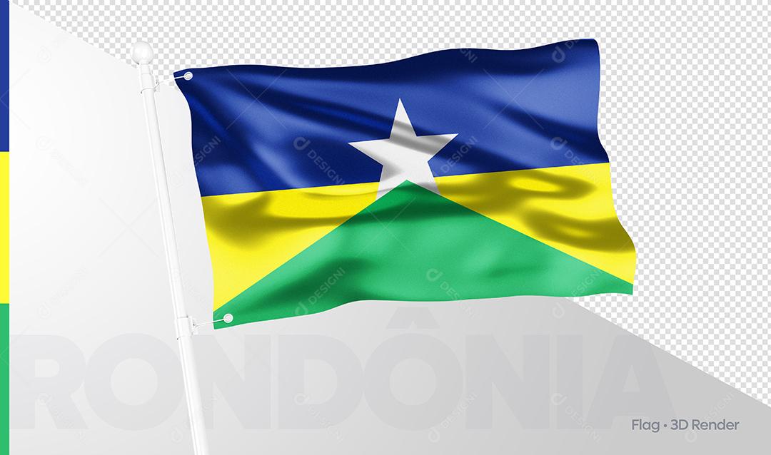 Bandeira Estado Brasileiro Rondônia Elemento 3D PSD