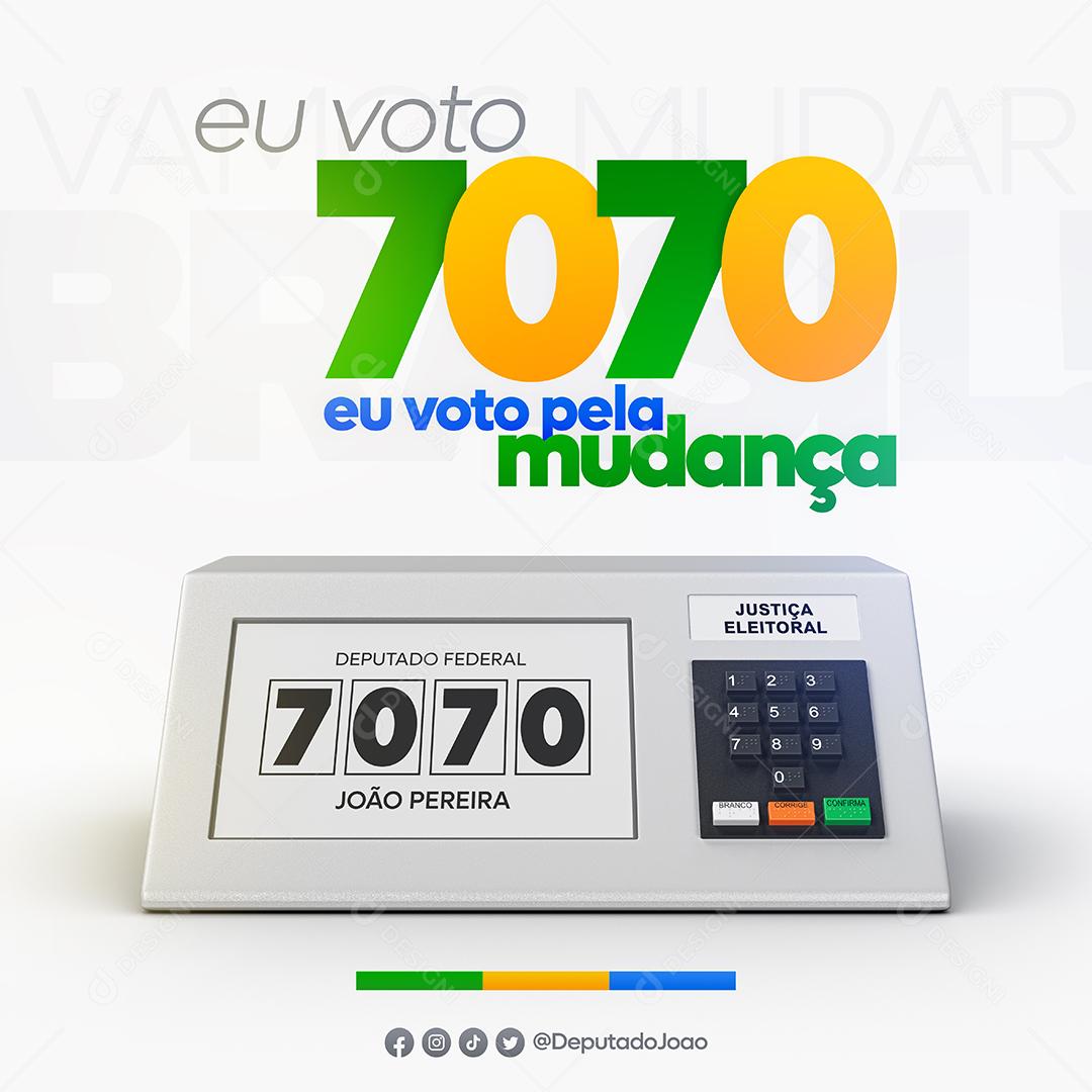 Social Media Política Eleições 2022 Eu Voto Pela Mudança PSD Editável