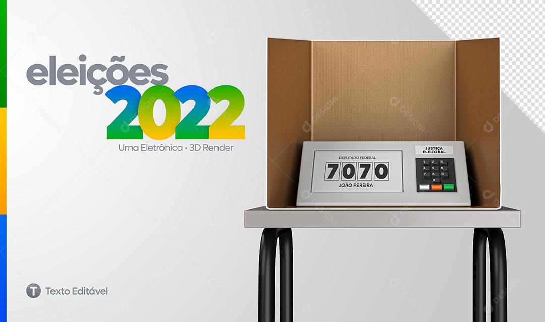 Social Media Banner Eleições 2022 Urna Eletrônica PSD Editável