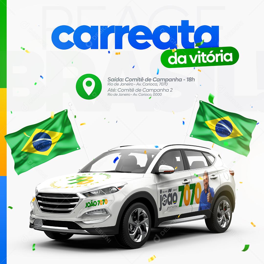 Social Media Politica Eleições Carreata da Vitória PSD Editável