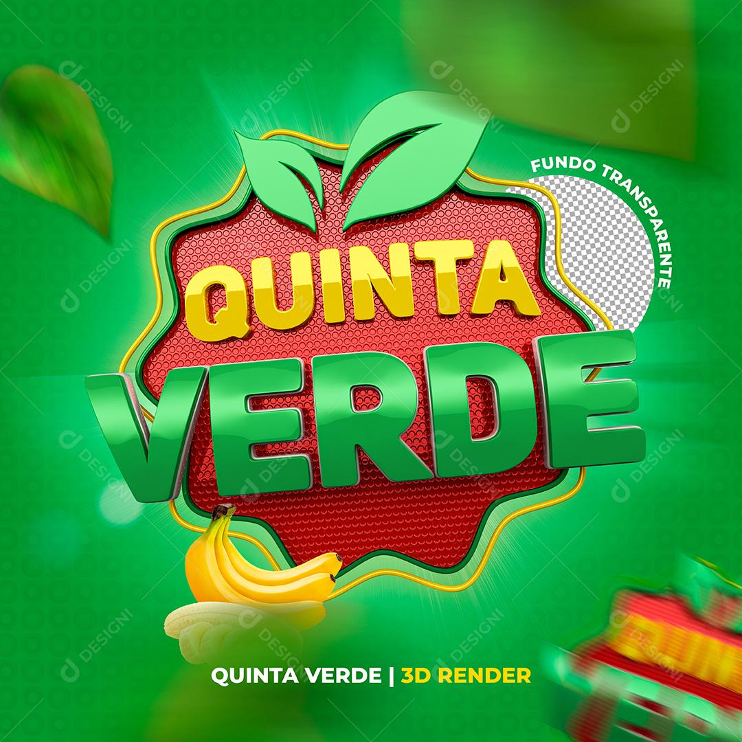 Selo 3D Quinta Verde Para Composição PSD