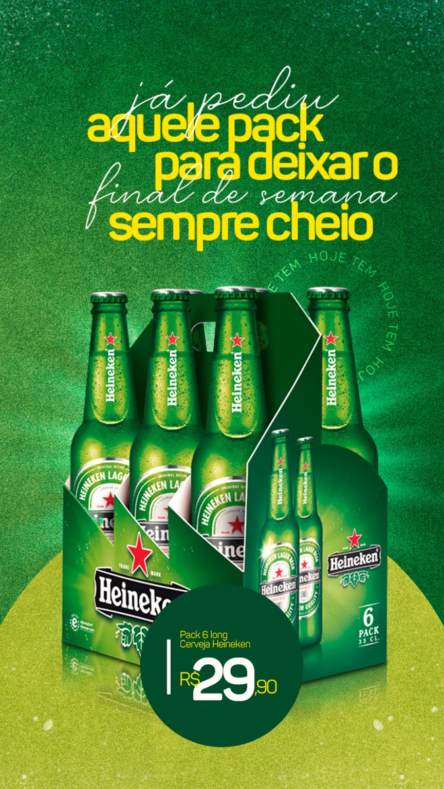 Story Para Deixar o Final de Semana Sempre Cheio Heineken Cerveja Social Media PSD Editável
