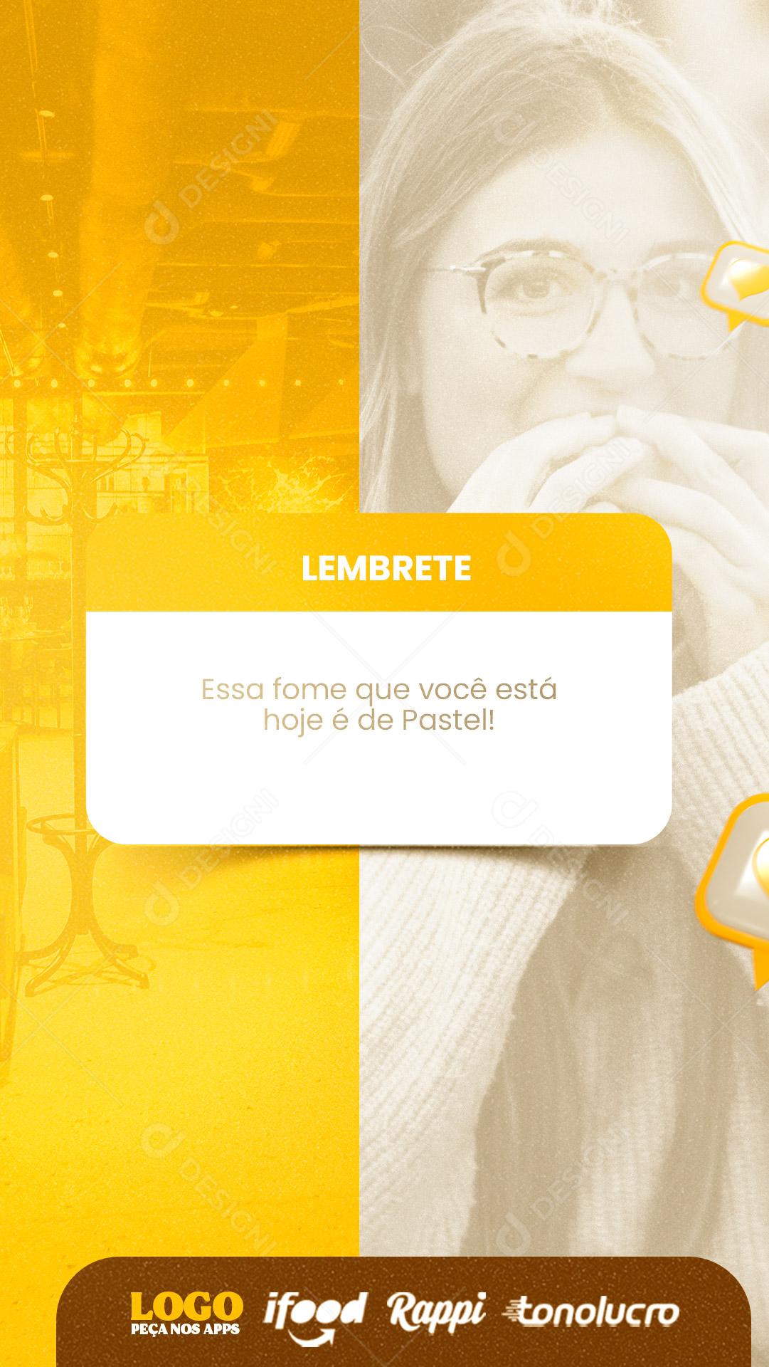 Lembrete Pastelaria Lanchonete Social Media PSD Editável