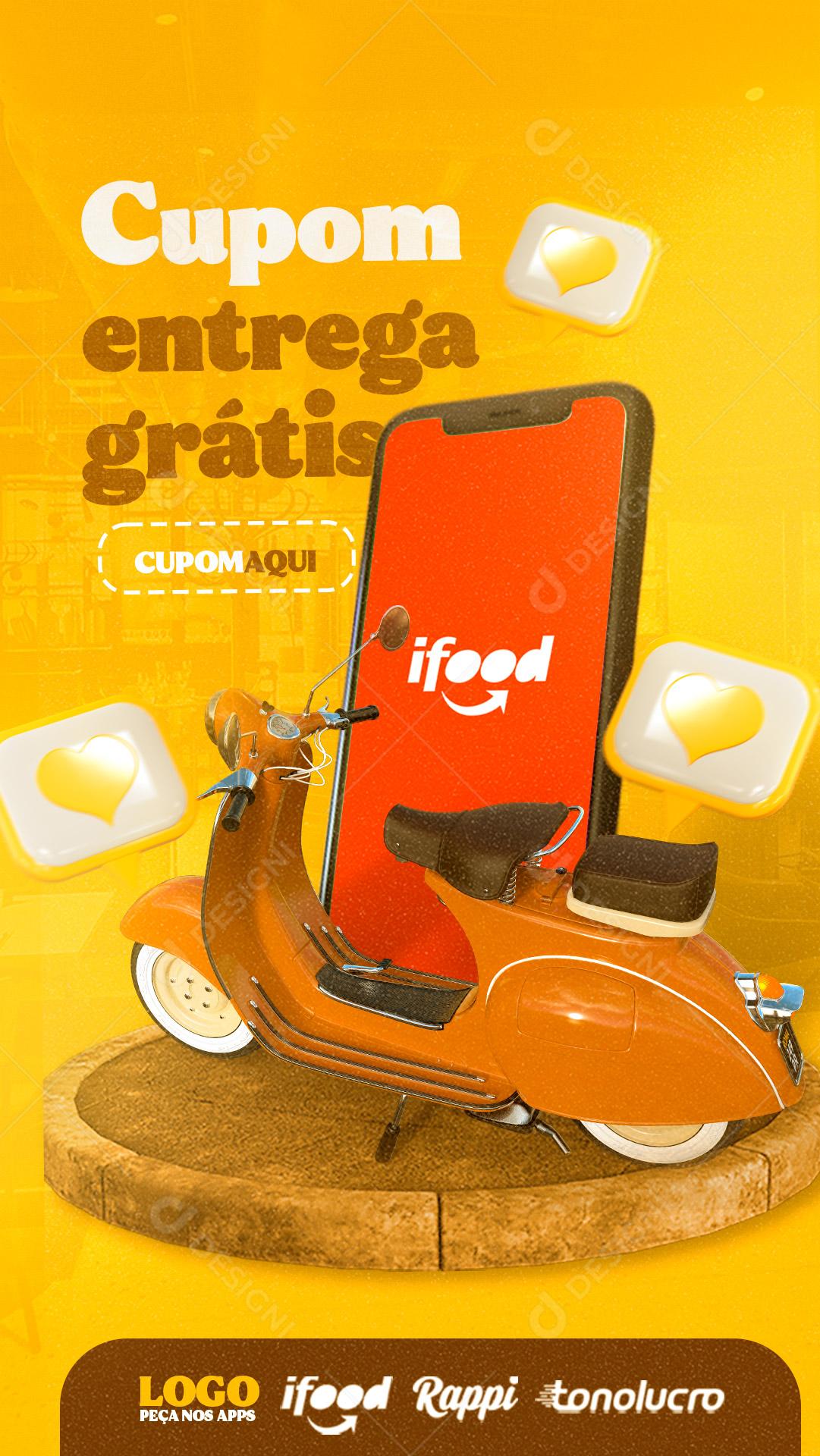 Pastelaria Lanchonete Entrega Grátis Delivery Social Media PSD Editável