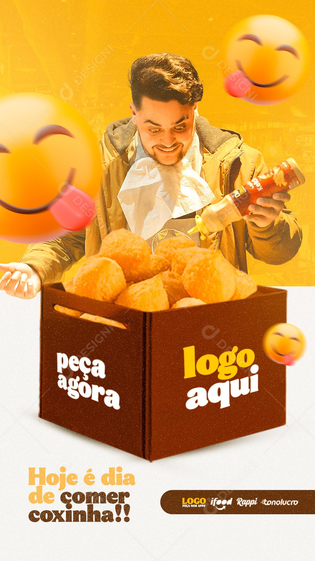 Story Pastelaria Hoje é Dia de Comer Coxinha Social Media PSD Editável