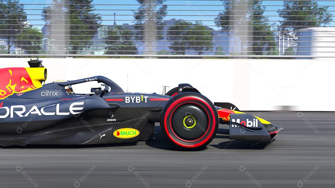 Carro da Red Bull F1 garimpando a ilustração 3D