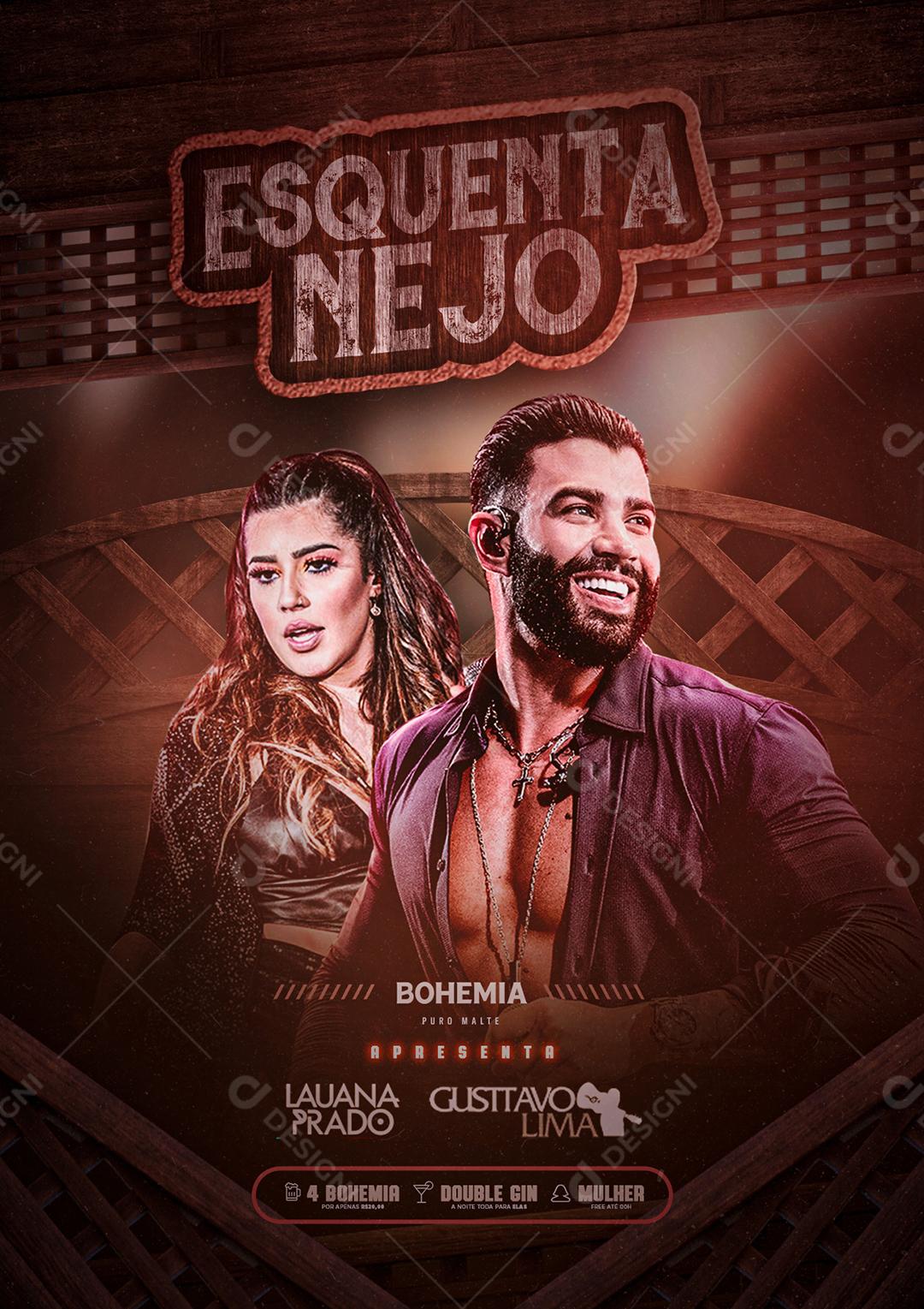 Social Media Esquenta Nejo Luana Prado Gusttavo Lima Flyers PSD Editável