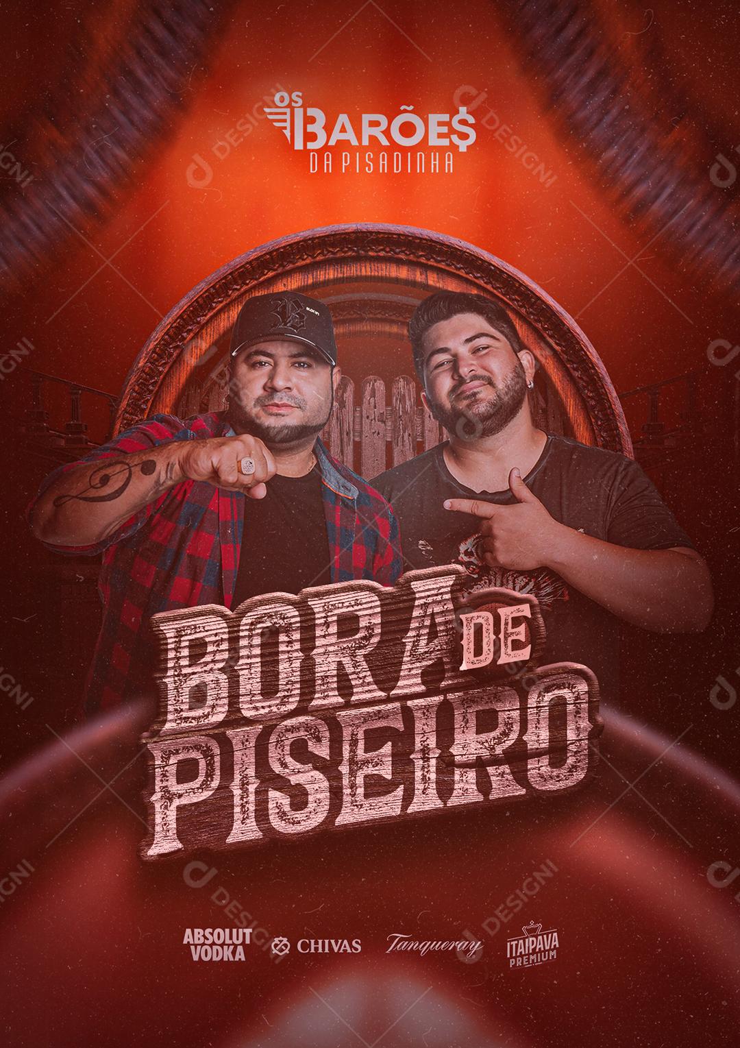 Social Media Bora de Piseiro Os Barões Da Pisadinha Flyer PSD Editável