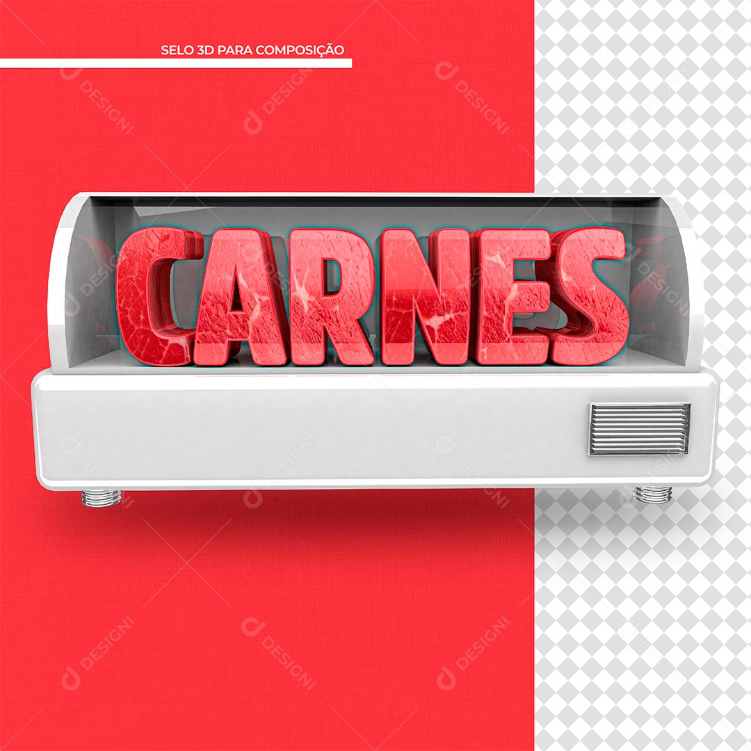 Carnes Selo 3D para Composição PSD