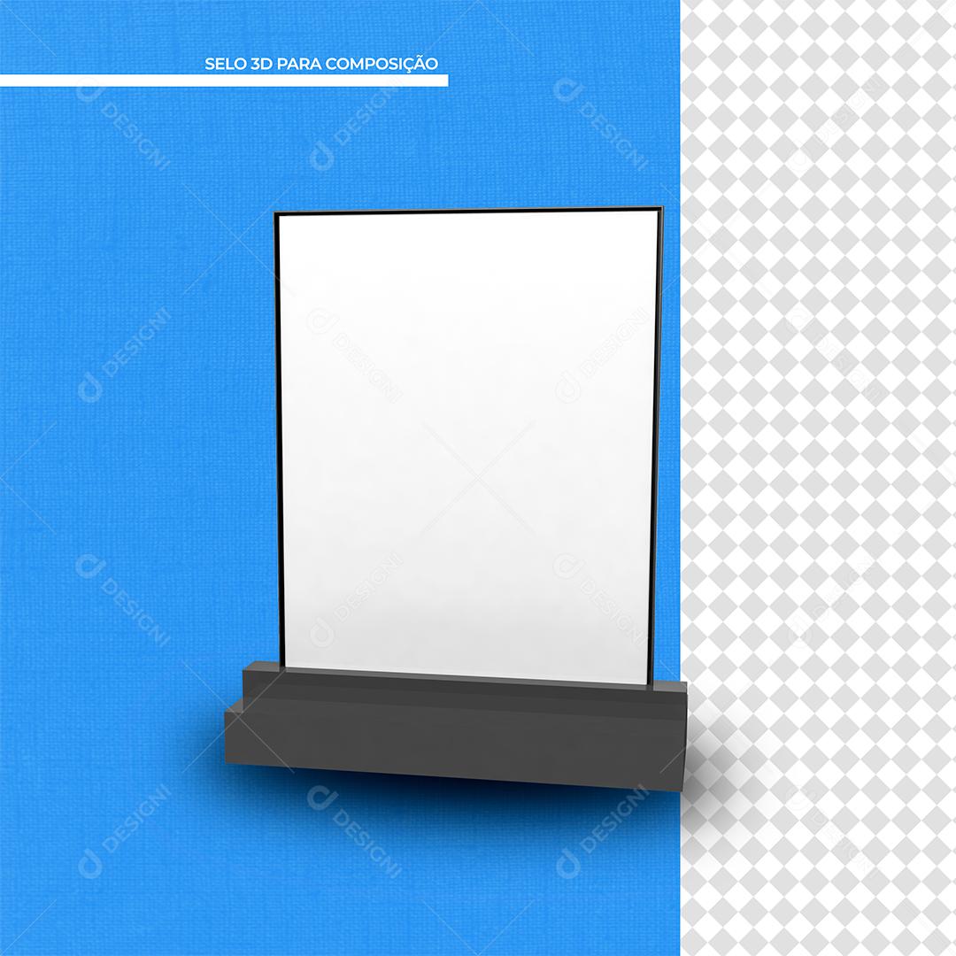 Placa de Rua Elemento 3D para Composição PSD