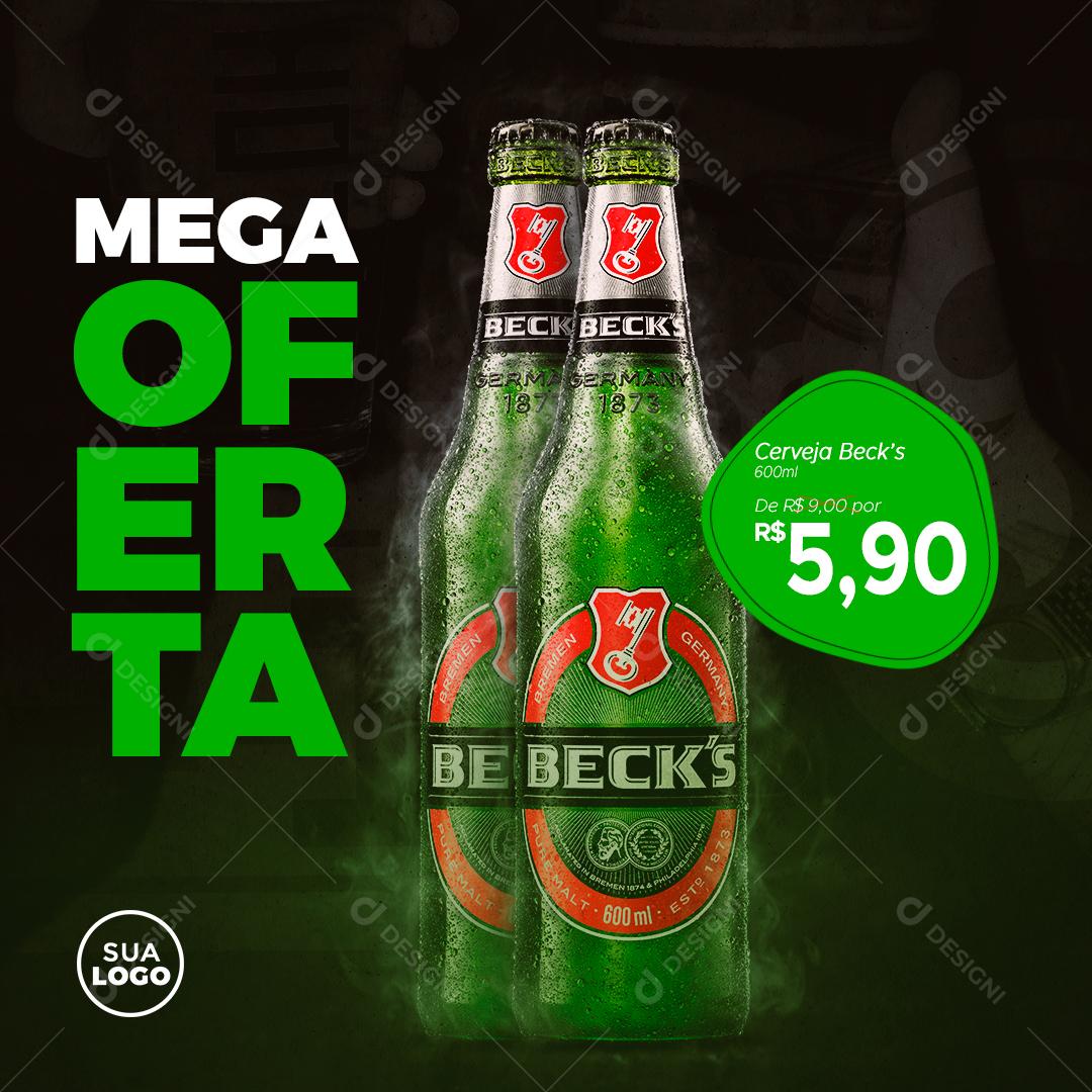 Social Media Cerveja Beck´s Mega Oferta PSD Editável