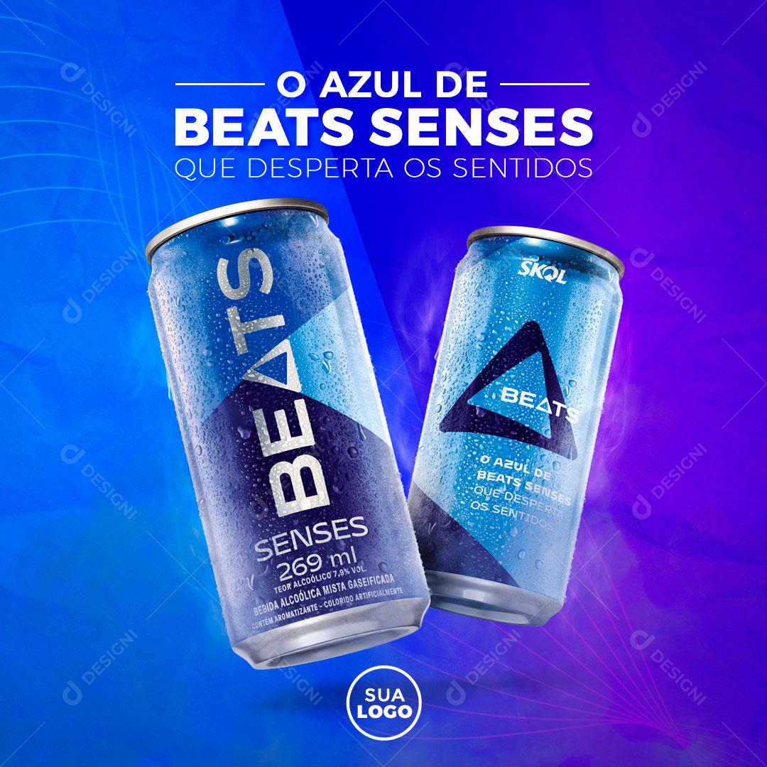 Social Media Skol O Azul de Beats Senses PSD Editável
