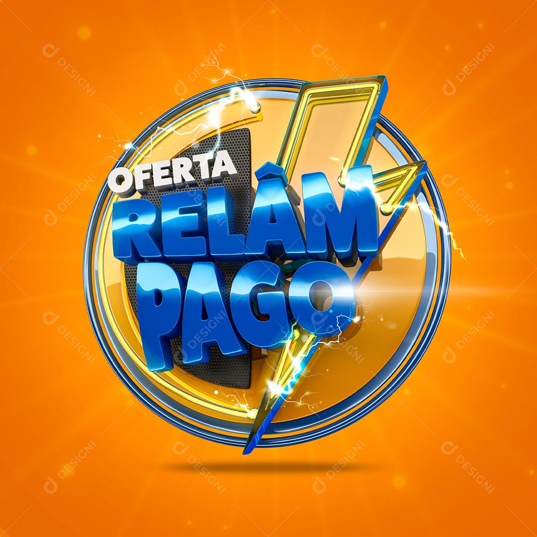 Ofertas Relâmpago Selo 3D para Composição PSD
