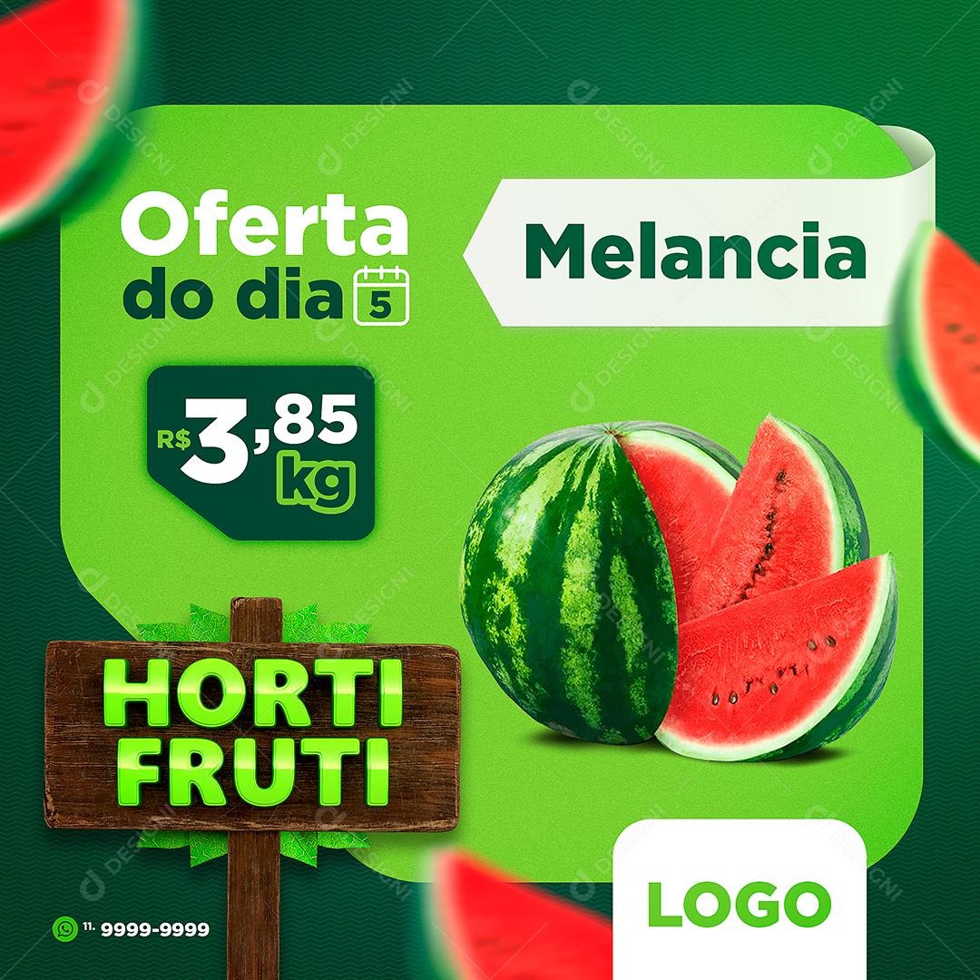 Social Media Oferta do Dia Melancia Hortifruti PSD Editável