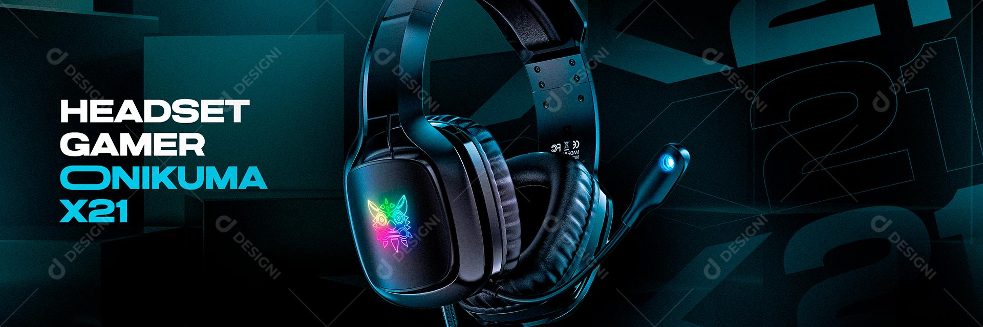 Social Media Loja de Eletrônicos Fone de Ouvido Headset Gamer PSD Editável