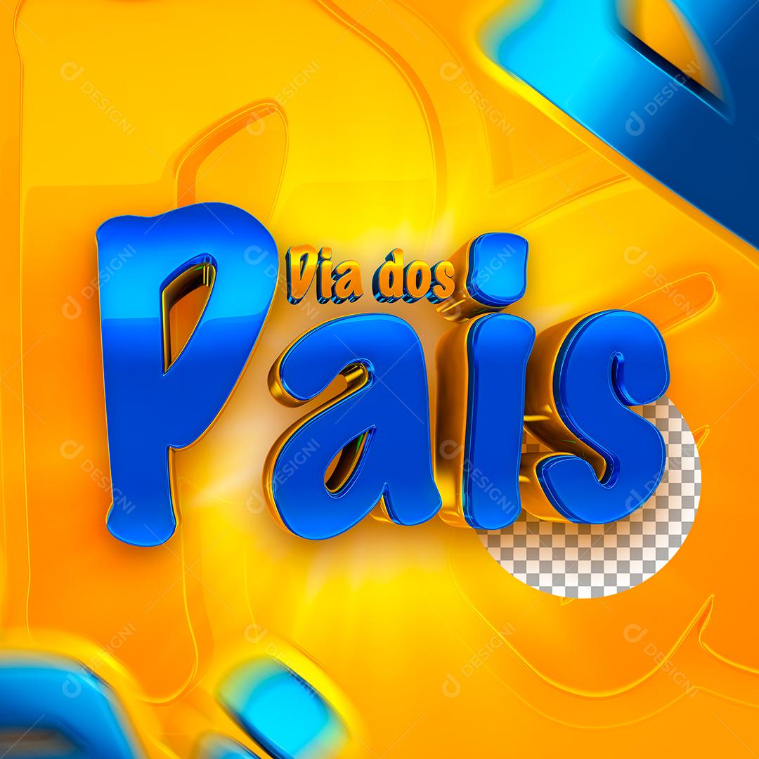 Texto 3D Azul Dia dos Pais Para Composição PSD