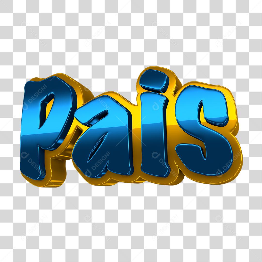 Dia dos Pais PNG Transparente elemento azul selo 3D