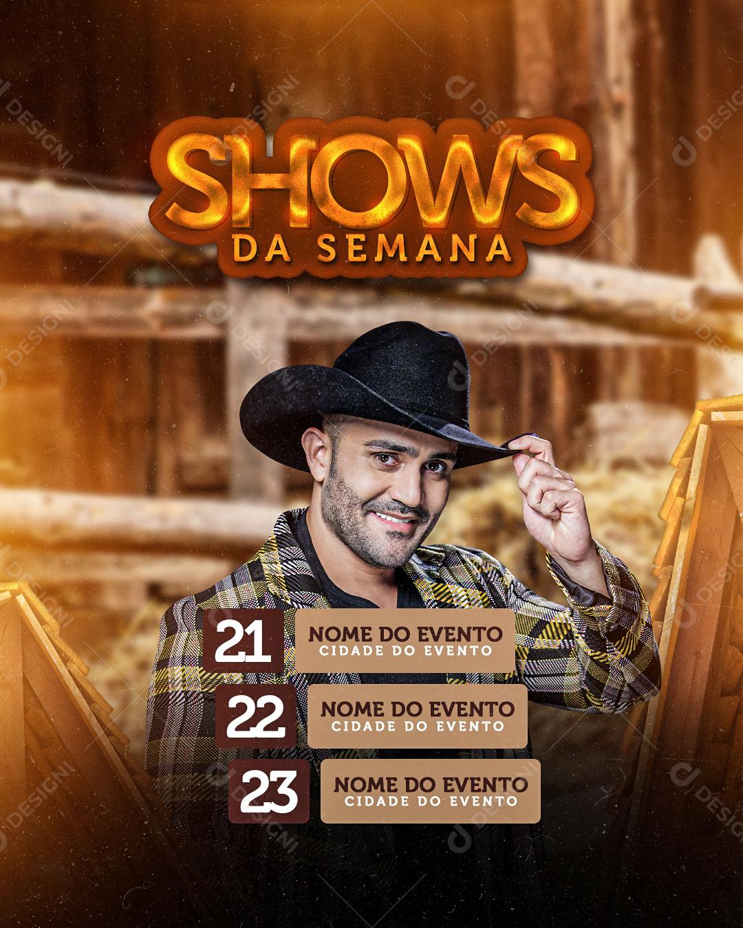 Social Media Shows of the Week Schedule Flyer Editable PSD