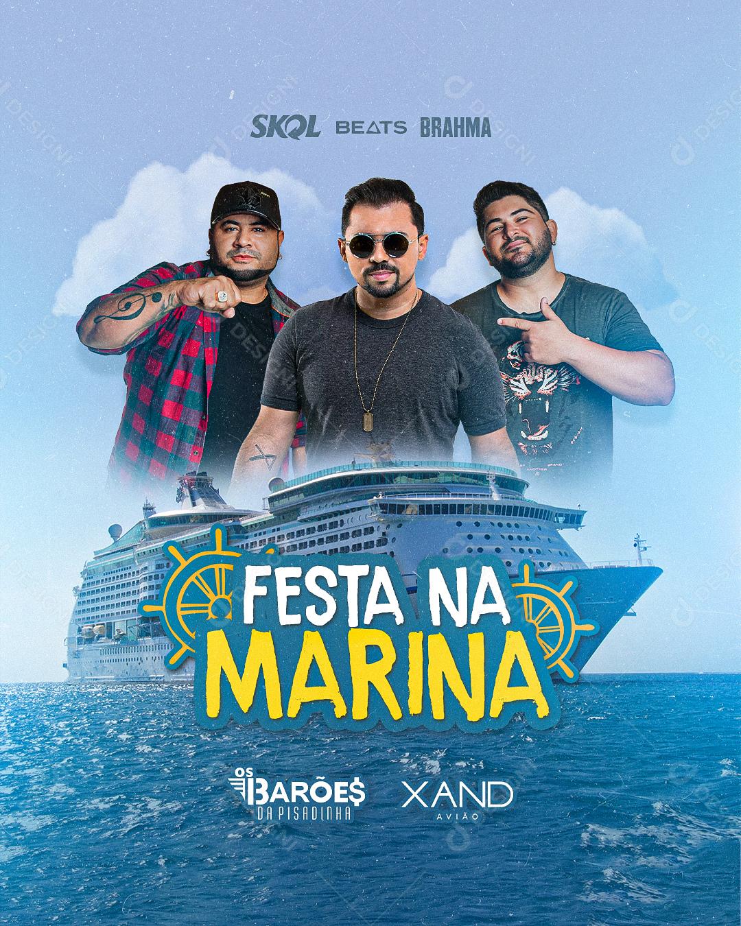 Social Media Festa na Marina Barões da Pisadinha Xand Avião Flyers PSD Editável