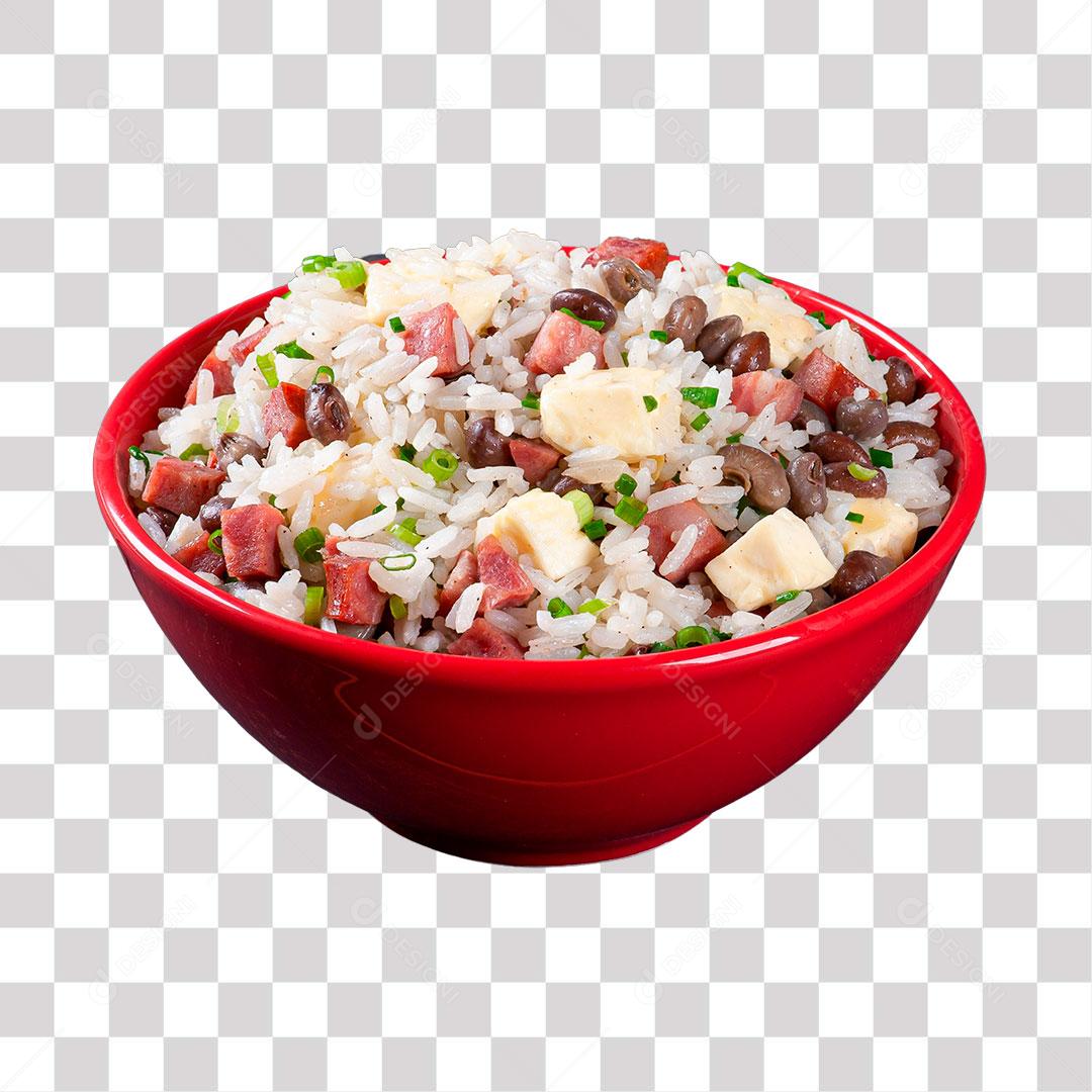 tigela vermelha  com comida simples png de imagem transparente